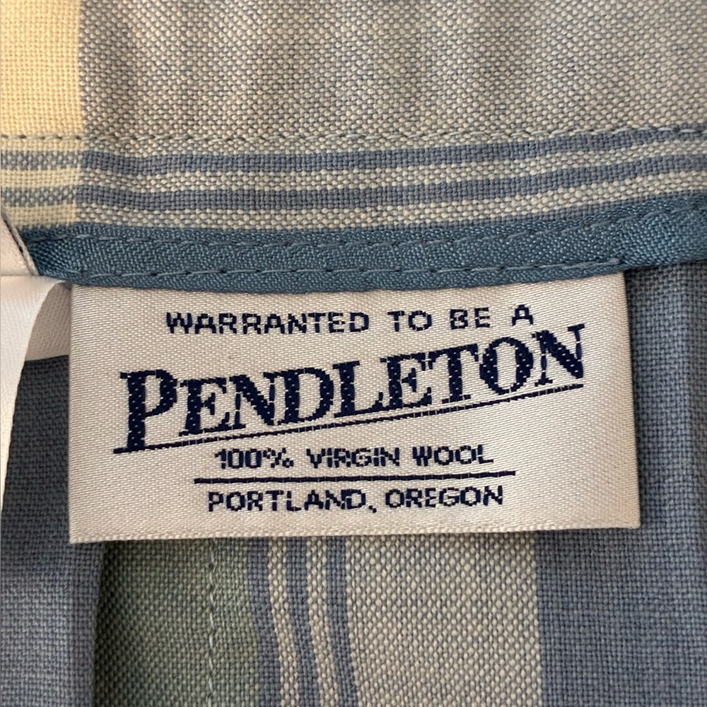Pendleton Skirt in a Pastel Blue and Green Pleated Plaid Made in the USA - Picture 8 of 15